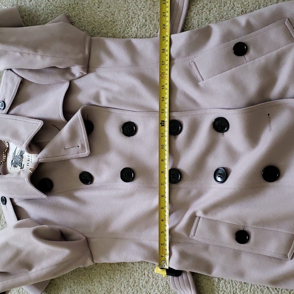 BURBERRY SANDRINGHAM 100% CASHMERE DOUBLE-BREASTED TRENCH COAT IN PALE ORCHID - Picture 13 of 16